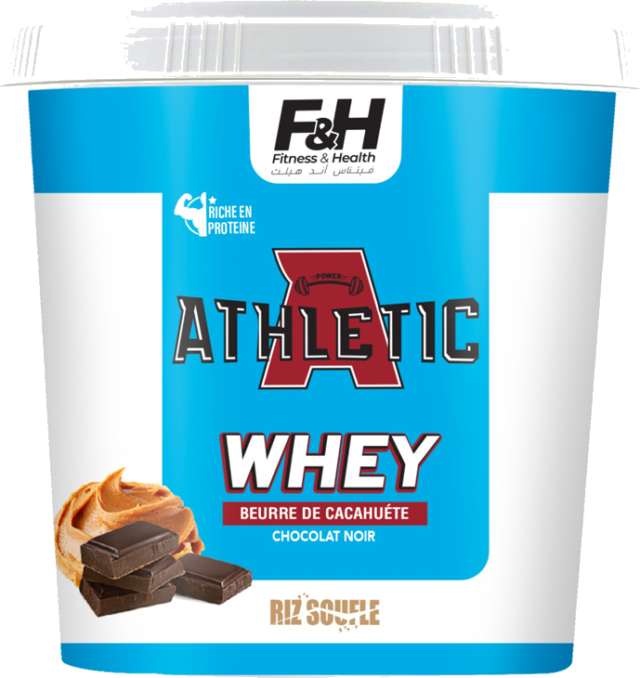 Beurre de cacahuètes Whey Chocolat noir (Athletic) -1 kg