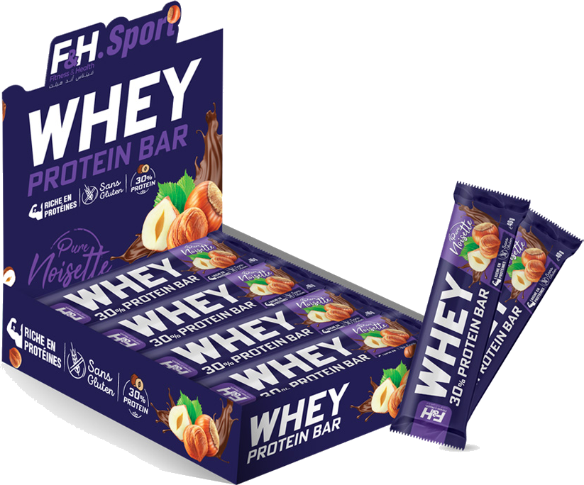 Whey Bar 30% Protein Noisette – 15 unités