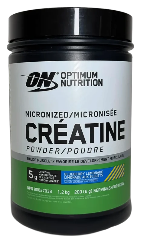 Optimum Nutrition Micronized Creatine Powder – Limonade aux bleuets – 1,2 kg