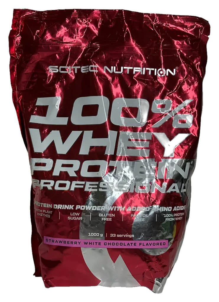 Scitec Nutrition 100% Whey Protein Professional – Fraise-Chocolat blanc – 1 kg